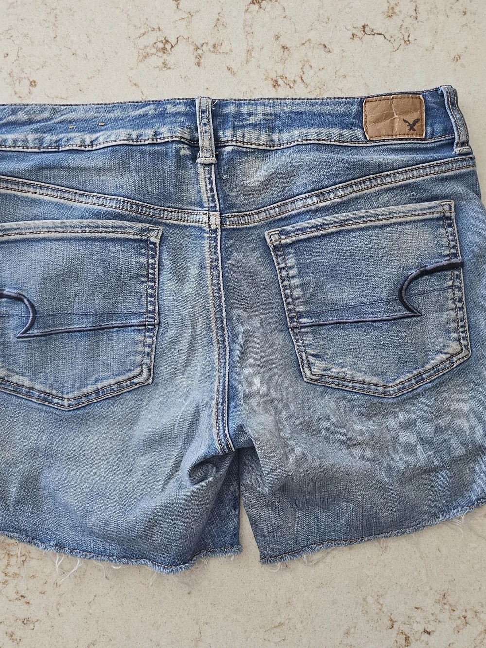 American Eagle Outfitters Blue Super Stretch Jean Shorts